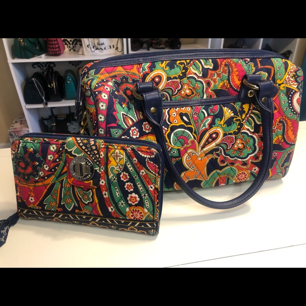 Vera Bradley Venetian Paisley Bag plus Wallet